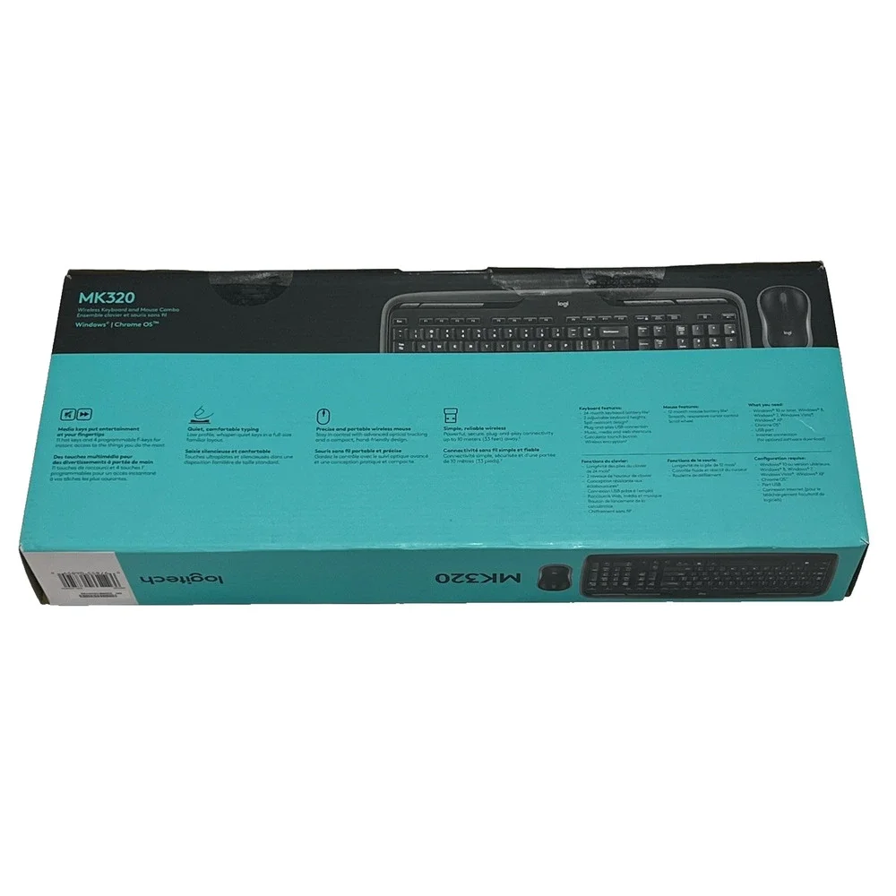 Logitech MK320 Wireless Keyboard Mouse Combo Full Size 2.4GHz USB Desktop